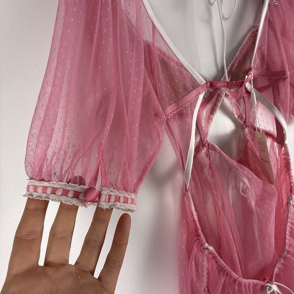 For Love & Lemons x Victoria Secret Sheer Pink Babydoll Dress | Spring 2024 - Picture 7 of 9